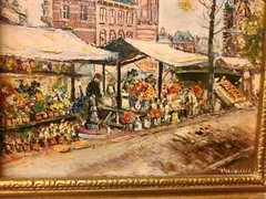 Ronald H. Fryling (1917-1941) „Amsterdam Street Scene“ 1930s Art Oil on Canvas#5