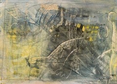 Kahana ( 20th Century ) Abstract Signed Hebrew Painting