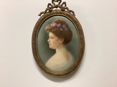 Louis Knoeller German Artist 1840-1914 Oil/Porcelain Dresden 1907