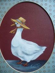 Francelia Hugo, CUTE DUCK BIRD FOLK NAIVE OIL REALISM OIL PAINTING Country RURAL