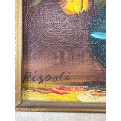 Rispoli Original Oil Painting Floral Still Life Gold Framed Impasto 17×15 Framed