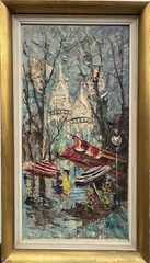 Expressionist Paris Scene with Montmartre France Oil Painting