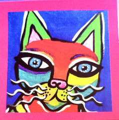 „NEW“ NOT ACEO ABSTRACT CAT“ 2.5X2.5 ART MAGNET 2000-now