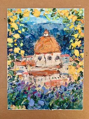 Florence Tuscany Cityscape Oil Painting On Canvas Board Italian City Artwork