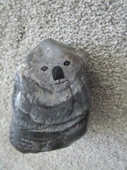 Hand Painted Rock Baby Koala Bear Stone Art Pet Rock Paperweight