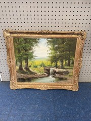 B. Brenner Signed Original Oil Painting – Framed Mid-Century Style Art
