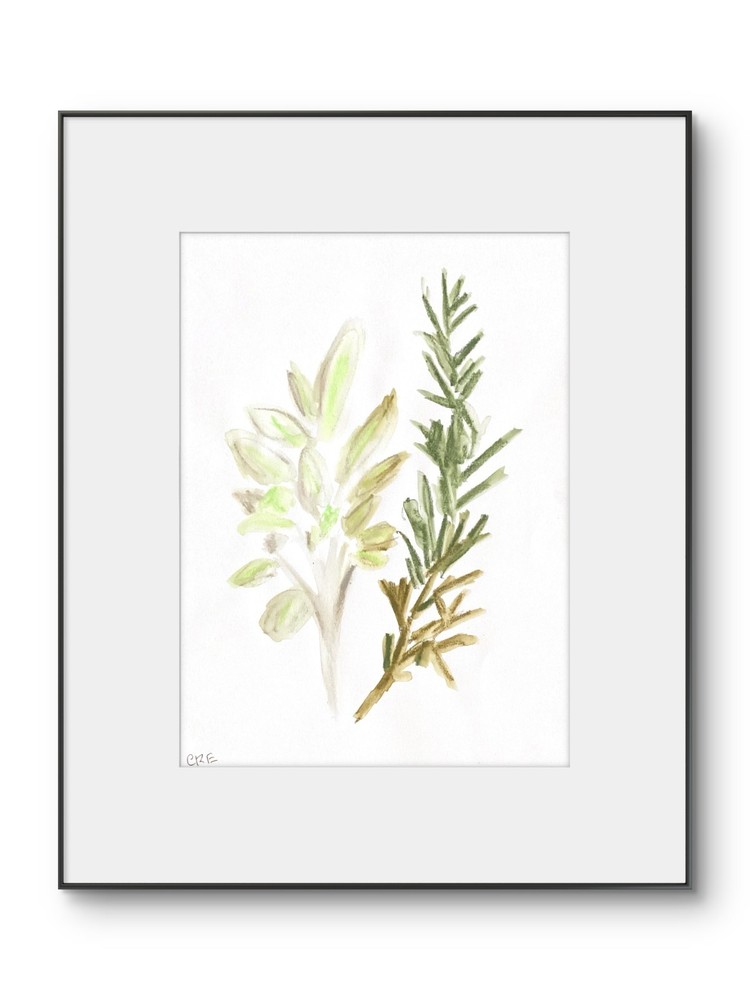 Colorful Leaves Plant Botanical Art Modern Original 11 x 14 Paper