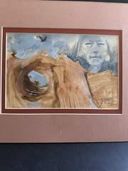 Navajo Painting Anderson Benally Signed Original Window Rock Az Gouache 7×10”
