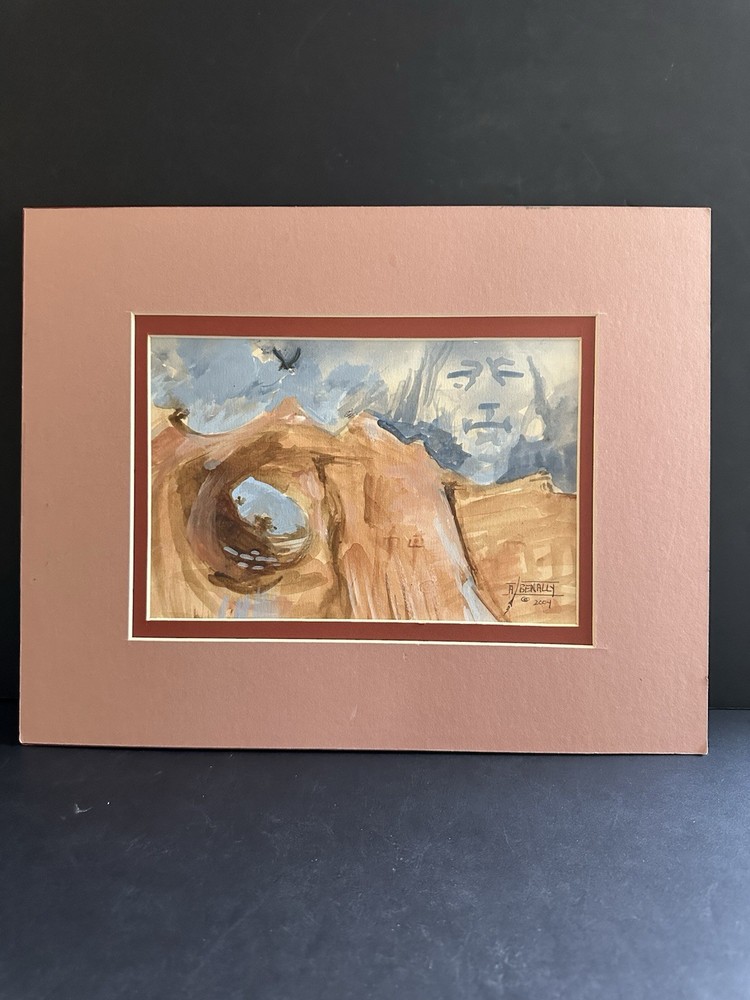 Navajo Painting Anderson Benally Signed Original Window Rock Az Gouache 7×10”