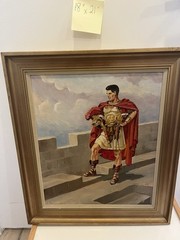 Original Oil painting of Roman Soldier framed 18” by 21”