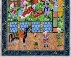 Miniature Painting Persian Art Silk Paper Handmade Avicenna 29 x18,5cm
