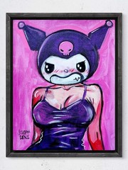 Original Modern Art 14×11 Sanrio Kuromi Fashion Portrait Acrylic Painting Canvas