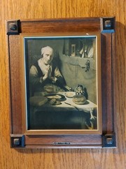 Old Woman Saying Grace Framed Print Nicolaes Maes 22cmx17cm (32cmx26cm)