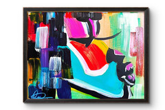 Original art 14 X 11 CANVAS Colorful Mannequin Modern Art Acrylic Painting
