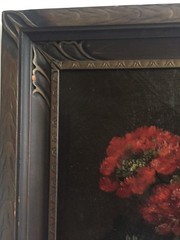 Beautiful Vintage Antique Italian M.Calzolari Still Life with Flowers Oil On Can
