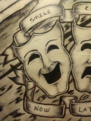 Abstract Sketch by Ruben, Oiginal Artwork on Paper, Jester Clown Ink, Pen..