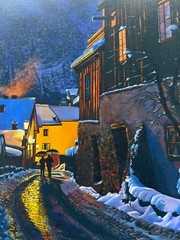 Painting/Art „Evening Out“ limited edition canvas embelished by the artist