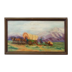 „Wagon Train“ Original Oil Painting by R.G. Williams