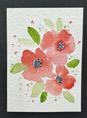 Original Watercolor ACEO Floral “Fresh Picked” Signed, Dated OOAK