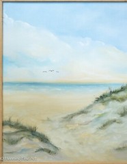 Beautiful Margaret Carlson Vintage Oil Painting Sand Dune Seascape