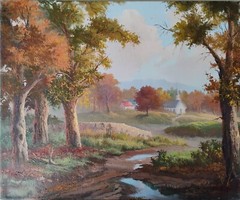 „Village in the Meadow“ by Beverly Carrick 20×24 Landscape Original Oil/Canvas