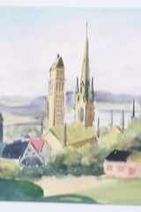 Quebec Canada Watercolor Painting Signed Michelle Lemay Flesher 1971