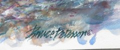 BRUCE PETERSON FISHING BOATS DOCK ORIGINAL WATERCOLOR SEASCAPE PAINTING