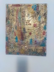 Original 16 X 20 MCM Textured Abstract Acrylic Painting Minimalist-Modern Art