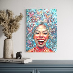 ORIGINAL Portrait Oil Picture Painting Woman Abstract Painting Art Modern HAND PAINTED