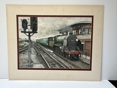 VINTAGE TRAIN PAINTING RAILROAD REALISTIC REALISM ILLUSTRATION ORIGINAL MARSHALL