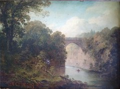 In The Manner Of Jasper F. Cropsey Oil, on board, Hudson River School (Forged)