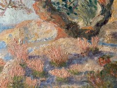 MERRITT CHASE ( circle ) – OLIVE TREE – IMPRESSIONISM ANTIQUE OIL PAINTING 19TH