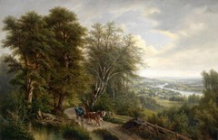 Scenery with carriage Landscapes HD Oil Painting Giclee Print Canvas