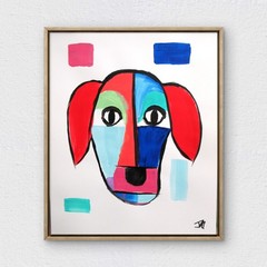 RiverRunArt 14X11 Neo Expressionism Bold Colorful Abstract Paper Art