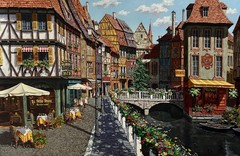 VIKTOR SHVAIKO – LA PETITE VENISE 46″ X 70″ ORIGINAL OIL CANVAS