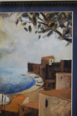 SIGNED FRAMED DOUBLE MATTED DIDIER LOURENCO COLOR PRINT „SUNSET AMONG THE TREES“