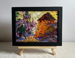 Oil Painting Round Tower Of The Old Fortress O. Ivanyuk Original nAAA4045