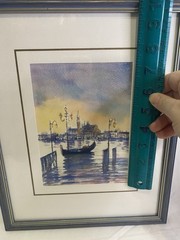 Venice Italy Watercolor Painting Original Artwork Gondola Signed Framed Matted