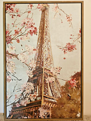 Paris in the Spring 1 – Stretched Canvas Print Textured Painting Framed 36×24