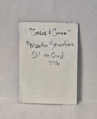ACEO Art Trading Card Atc Original Cupcake Oil OOAK