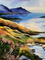Mountain Original painting oil,18×24 in, Birthday Gift, Handmade Decor,Home Gift