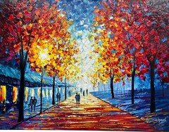 Slava Ilyayev „Evening Stroll“ Hand Signed Limited Edition Serigraph on Canvas