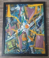 Contemporary Abstract Painting Original Acrylic on Canvas Paper 11×14 ooak