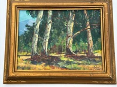 Roland Mcnary Painting San Diego California Listed Landscape Antique Early Oil