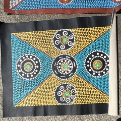 Aboriginal from Australia Abstract Geometric Dot Painting –