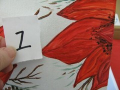 Original, Hand Painted-POINSETTIA-Holiday/Winter Art Acrylic on Canvas 8”x10″