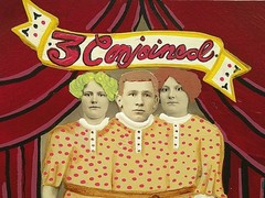 Original Folk Art Painting on Vintage Photograph – Circus Sideshow Altered Photo
