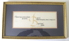 MICHAEL PODESTA Calligraphy, Goethe quote on Boldness, framed