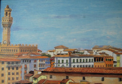Framed Cerruti B Felugo Ponte Vecchio, Florence, Italy Textured Art Print 27X19