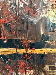 Large Morris Katz Original Oil Painting Palette Knife Landscape Framed 44×32
